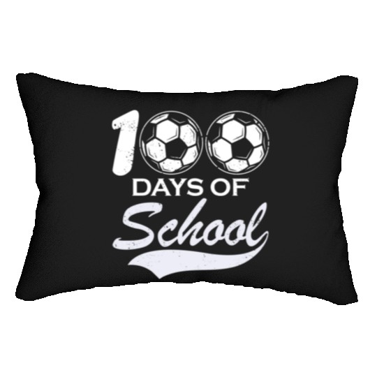 100 Days Of School Soccer Football Athletic Lumbar Pillows