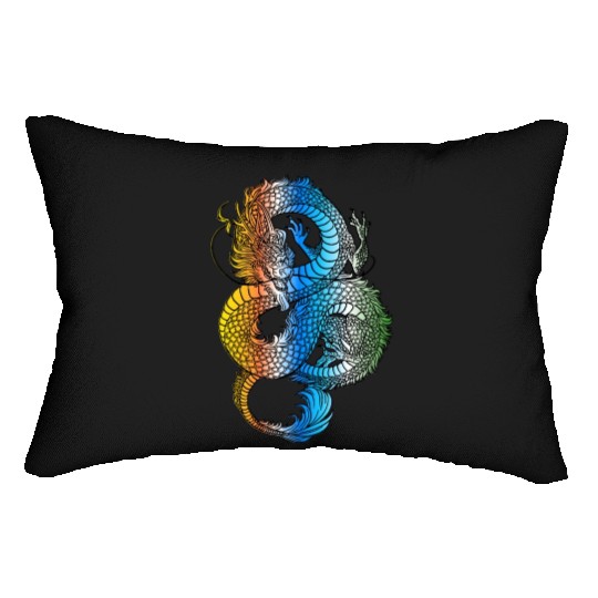 Japanese Dragon Vintage Demon Retro 102 Lumbar Pillows
