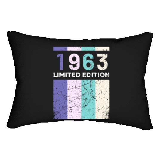 60 Years Vintage 1963 Retro 60th Birthday Lumbar Pillows