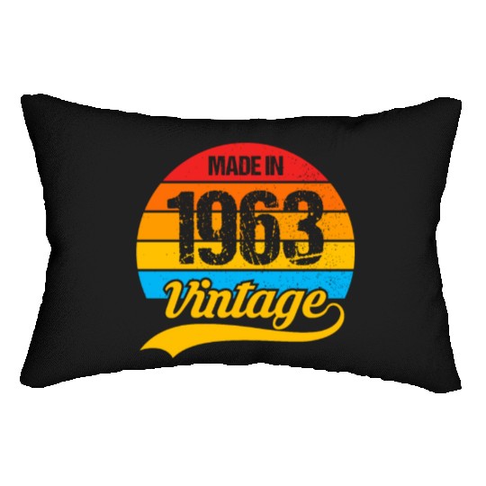 60 Years Vintage 1963 Retro 60th Birthday Lumbar Pillows