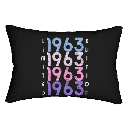 60 Years Vintage 1963 Retro 60th Birthday Lumbar Pillows