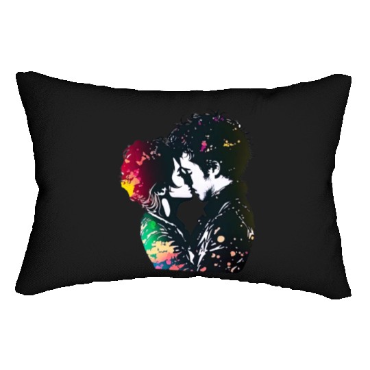 Sweet Couple's Loving Embrace, Valentine's Gift, Lumbar Pillows