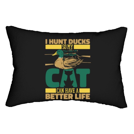 Duck Hunting Cat Lumbar Pillows
