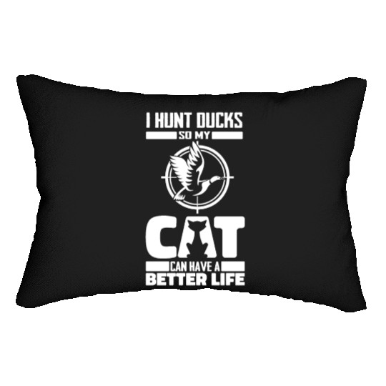 Duck Hunting Cat Lumbar Pillows