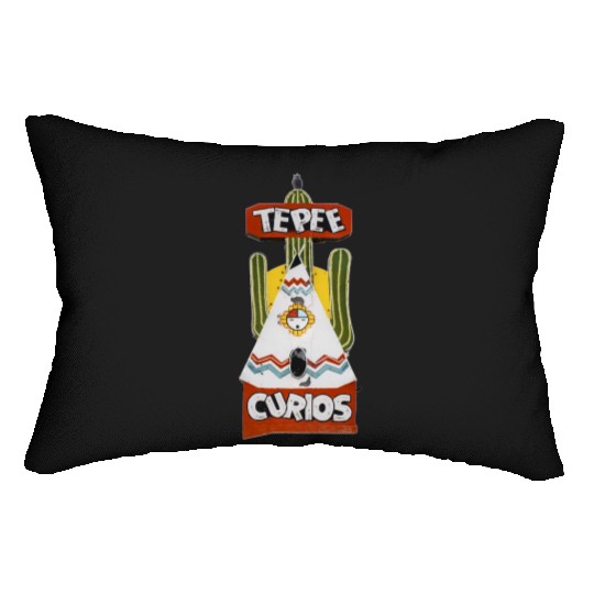 Tepee Curios Route 66 Neon Tucumcari New Mexico Lumbar Pillows