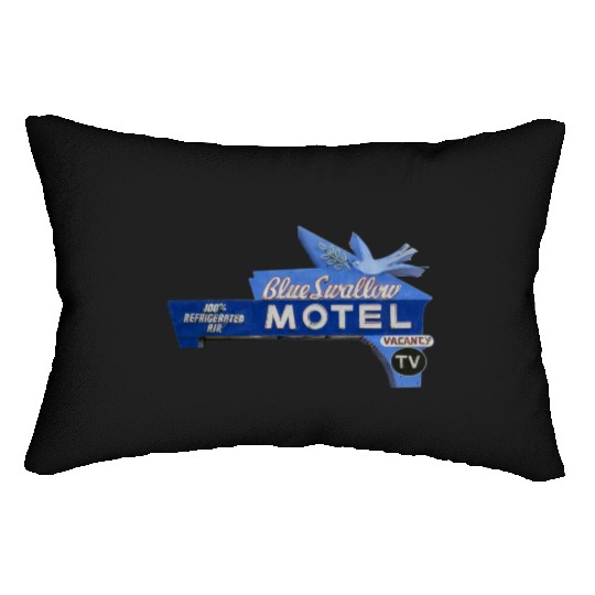 Blue Swallow Motel Route 66 Neon Tucumcari NM Lumbar Pillows