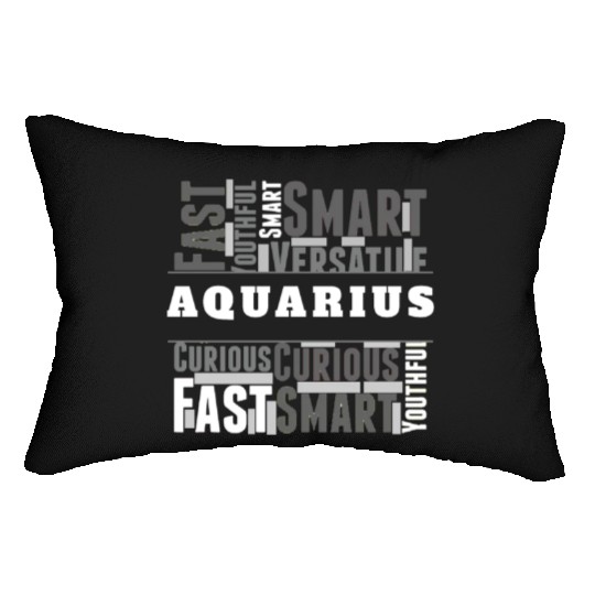 Aquarius Zodiac Star Sign Word Cloud Square Monoch Lumbar Pillows