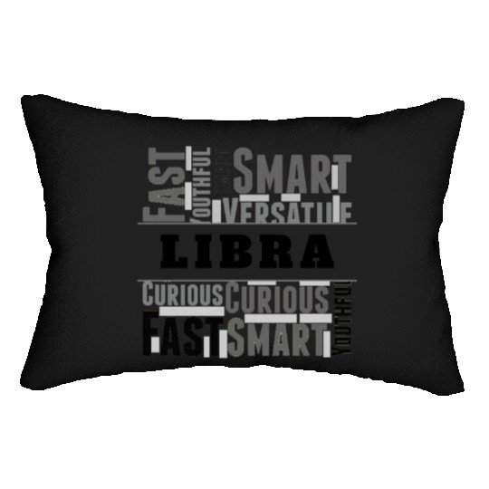 Libra Zodiac Star Sign Word Cloud Square Monochrom Lumbar Pillows