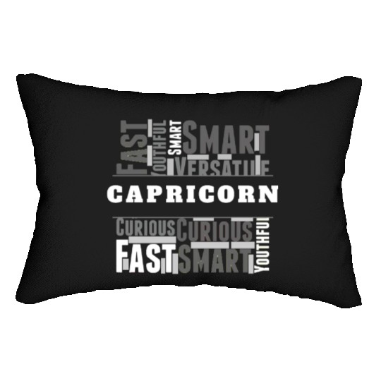 Capricorn Zodiac Star Sign Word Cloud Square Monoc Lumbar Pillows