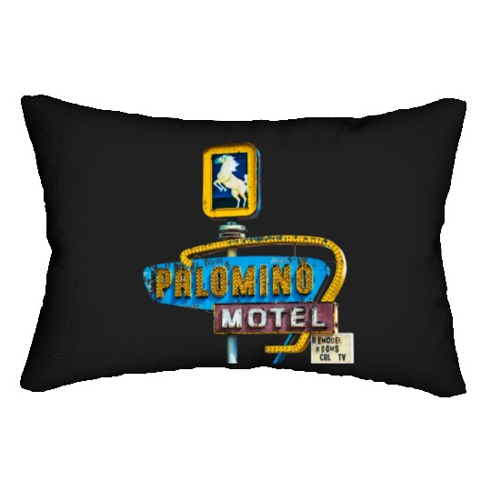 Route 66 Neon Palomino Motel Tucumcari, New Mexico Lumbar Pillows