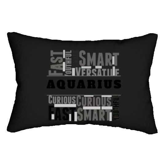 Aquarius Zodiac Star Sign Word Cloud Square Monoch Lumbar Pillows
