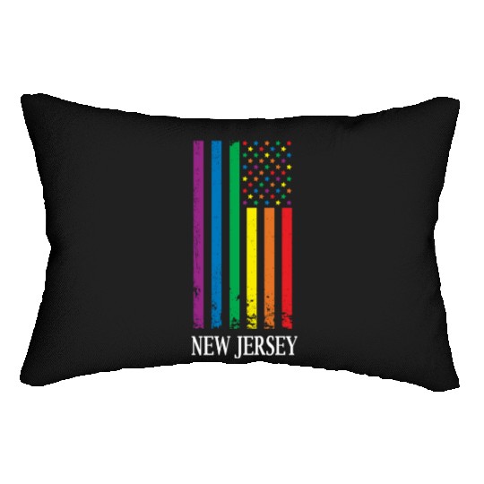 New Jersey Pride Month Pride Flag LGBT Community L Lumbar Pillows