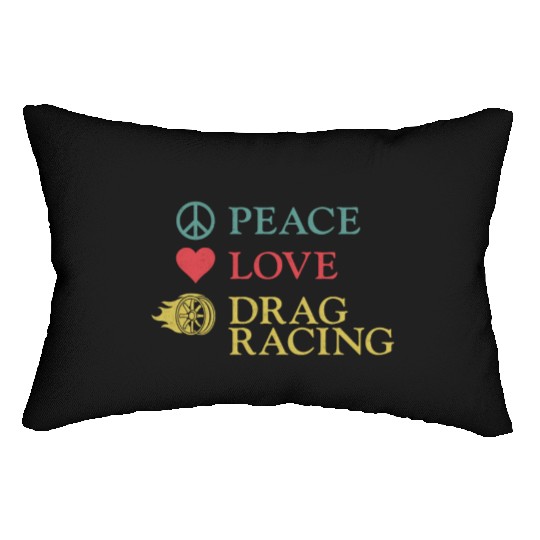 Drag Racing Race Car Girl Peace Lumbar Pillows
