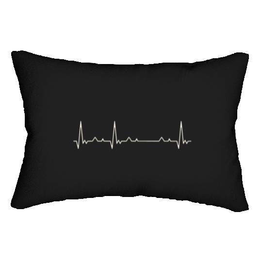 Oklahoma State USA. Heart. Love. EKG. Pulse. Beat. Lumbar Pillows