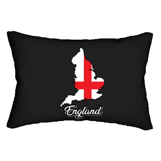 England Flag Map, Country Lumbar Pillows