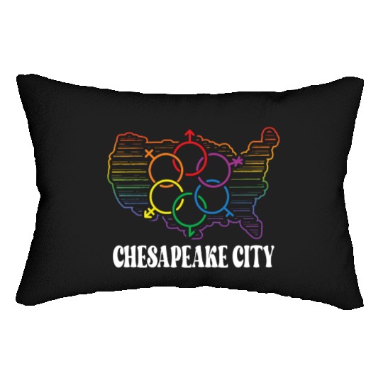 Chesapeake City Pride Month Pride Flag LGBT Commun Lumbar Pillows