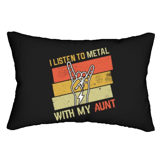 Vintage Metal With Aunt Metal Kid Music Lover Lumbar Pillows