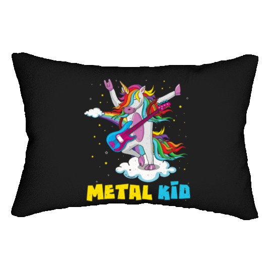 Guitar Unicorn Rainbow Metal Kid Music Rock Sign Lumbar Pillows