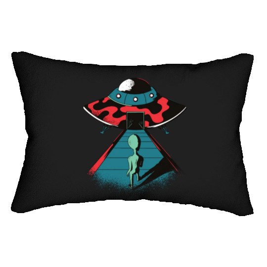 Alien walking to ship Alien walking to ship inspir Lumbar Pillows