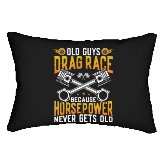 Drag Racing Race Car Old Guys Drag Lumbar Pillows