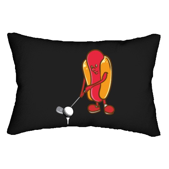 Golf Hotdog Golfing Sausage Golf Player Lumbar Pillows