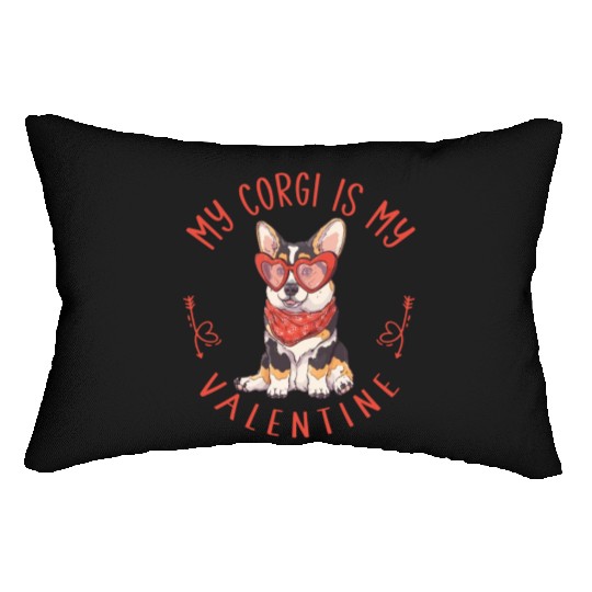 My Corgi Is My Valentine Best Gift For Valentine Lumbar Pillows