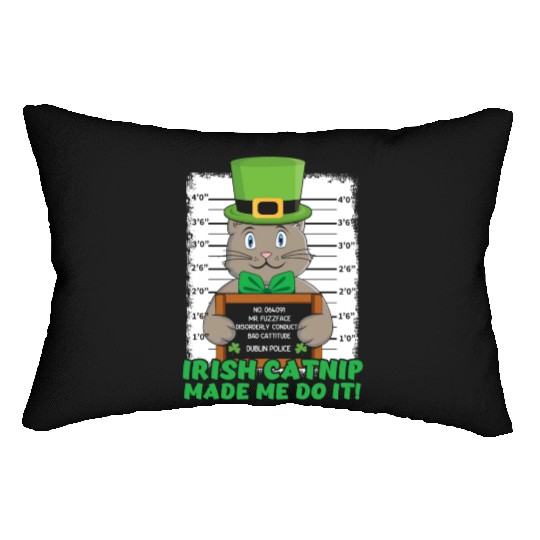 Angry Funny Irish Cat Happy Saint Patrick Day Lumbar Pillows