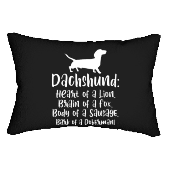 Dachshund Heart of a Lion Brain of a Fox Lumbar Pillows