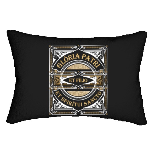 Gloria Patri Glory Be To God Catholic Prayer Latin Lumbar Pillows