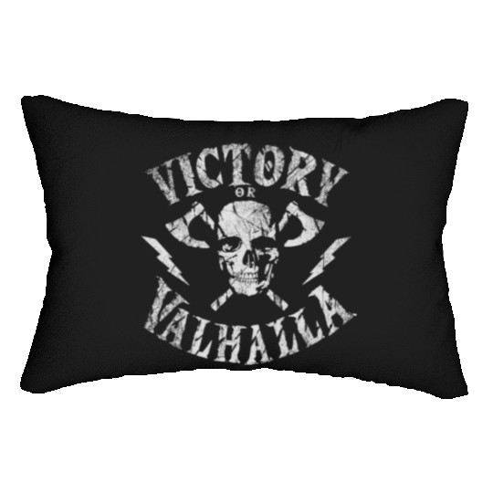 Victory or Valhalla Skull Lumbar Pillows