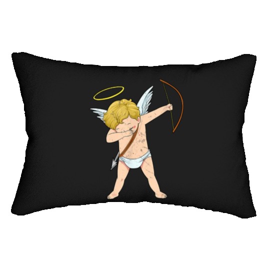 Cupid Dabbing Cute Funny Angel Bow Arrow Valentine Lumbar Pillows