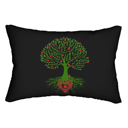 Tree - love Lumbar Pillows