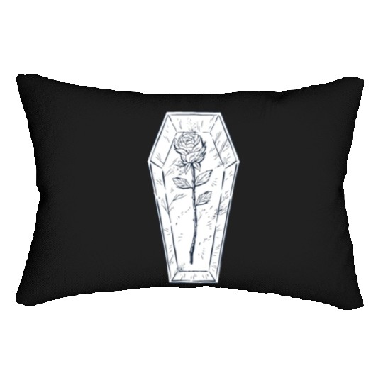 Coffin rose art Coffin rose art inspiration store Lumbar Pillows