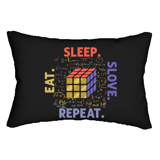 Eat Sleep Solve Repeat Math Speed Cubing Genie Lumbar Pillows