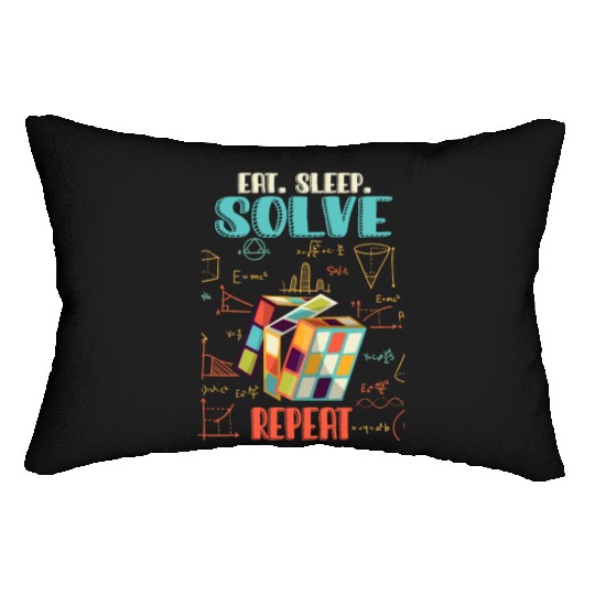 Eat Sleep Solve Repeat Math Speed Cubing Genie Lumbar Pillows