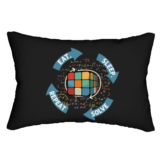 Eat Sleep Solve Repeat Math Speed Cubing Genie Lumbar Pillows