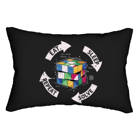 Eat Sleep Solve Repeat Math Speed Cubing Genie Lumbar Pillows
