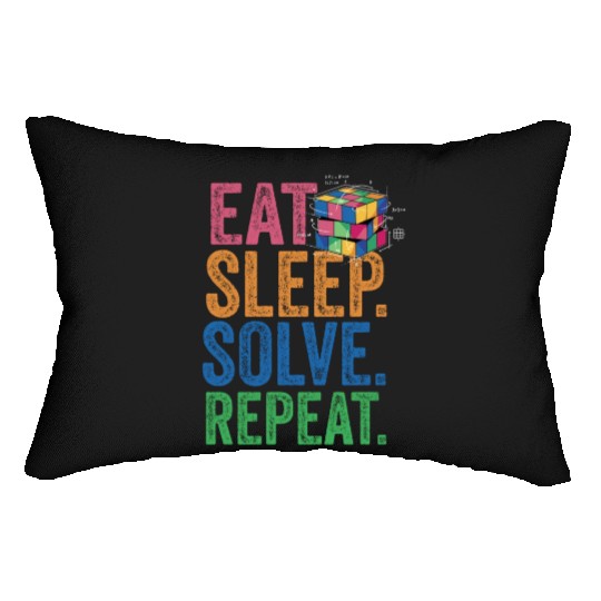 Eat Sleep Solve Repeat Math Speed Cubing Genie Lumbar Pillows