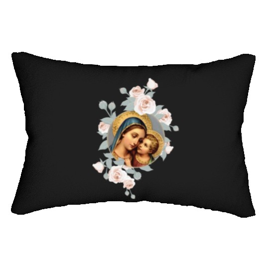 Our Lady of Good Remedy Blessed Mother Mary Art Ca Lumbar Pillows