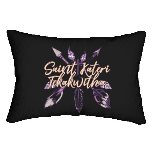 St Kateri Tekakwitha Saint Catholic Lily of the Mo Lumbar Pillows