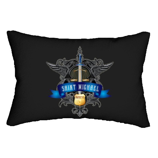 Saint Michael Patron Saint of Police Officers Cath Lumbar Pillows