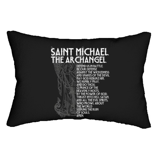 Saint Michael the Archangel Prayer Catholic Tradit Lumbar Pillows