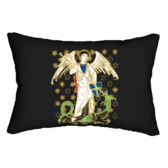 St. Michael the Archangel Icon Dragon Catholic Ang Lumbar Pillows