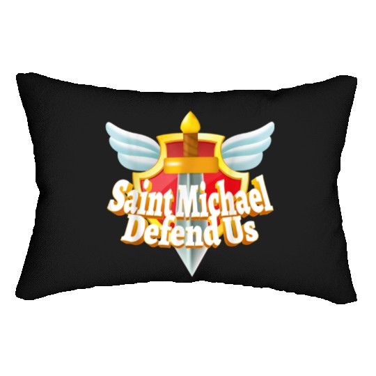 St. Michael the Archangel Icon Dragon Catholic Ang Lumbar Pillows
