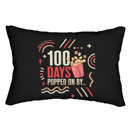 School Lumbar Pillows, 100 Days Popped On By Popcorn Cute