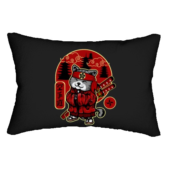 Samurai Cat Lumbar Pillows