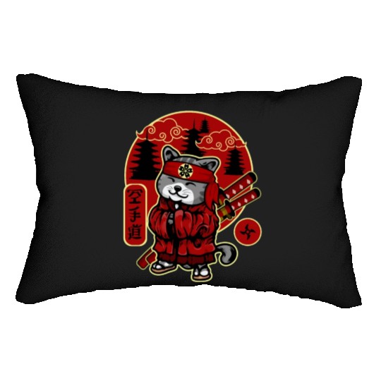 Samurai Cat Lumbar Pillows