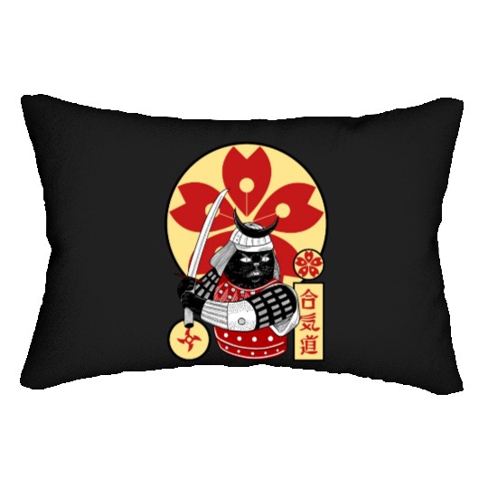Samurai Cat Lumbar Pillows