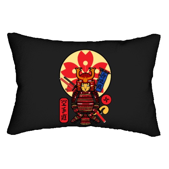 Samurai Cat Lumbar Pillows