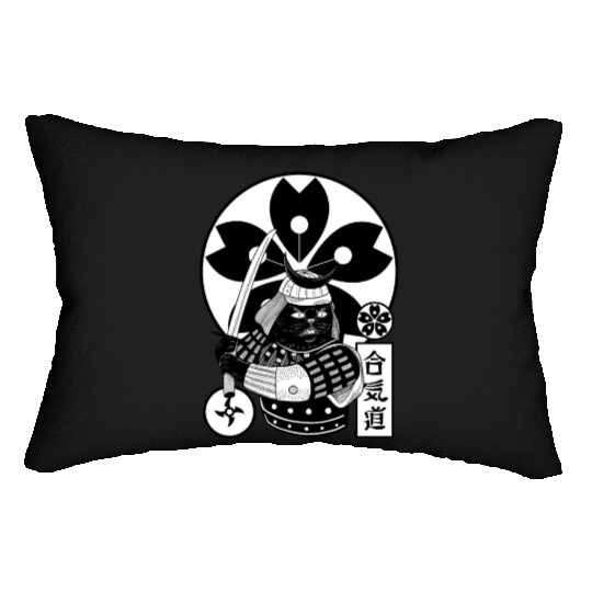 Samurai Cat Lumbar Pillows
